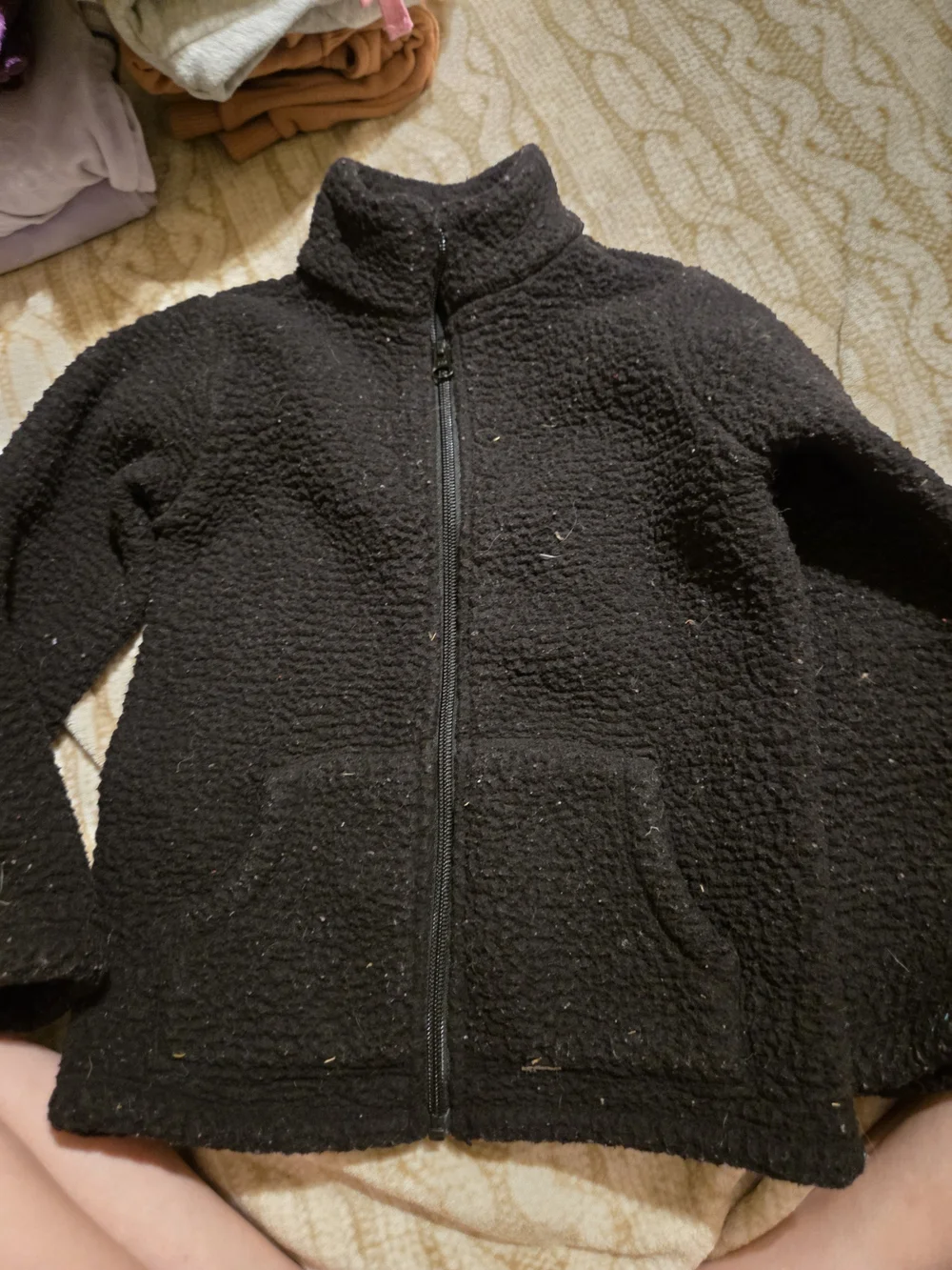 The Children's Place Black Sherpa Zip-Up Jacket (Everything Sticks To It)